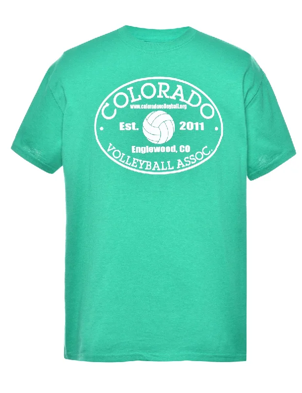 Volleyball Printed T-shirt - M Plaid T-Shirt Polka Dot Checkered