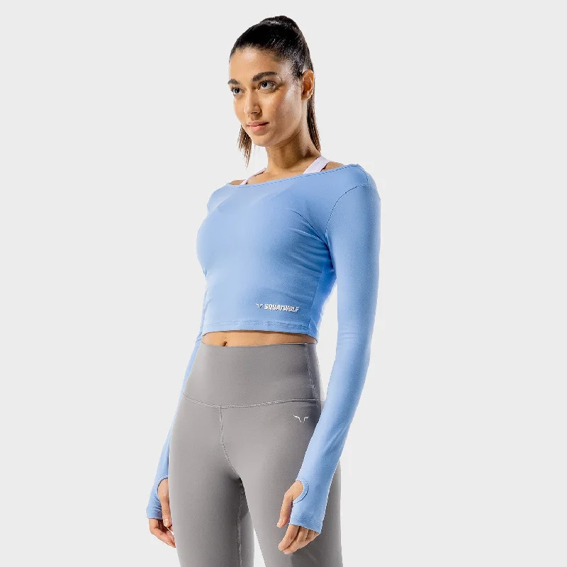 Warrior Crop Tee - Baby Blue Jersey Fabric Tulle Fabric Batik Fabric