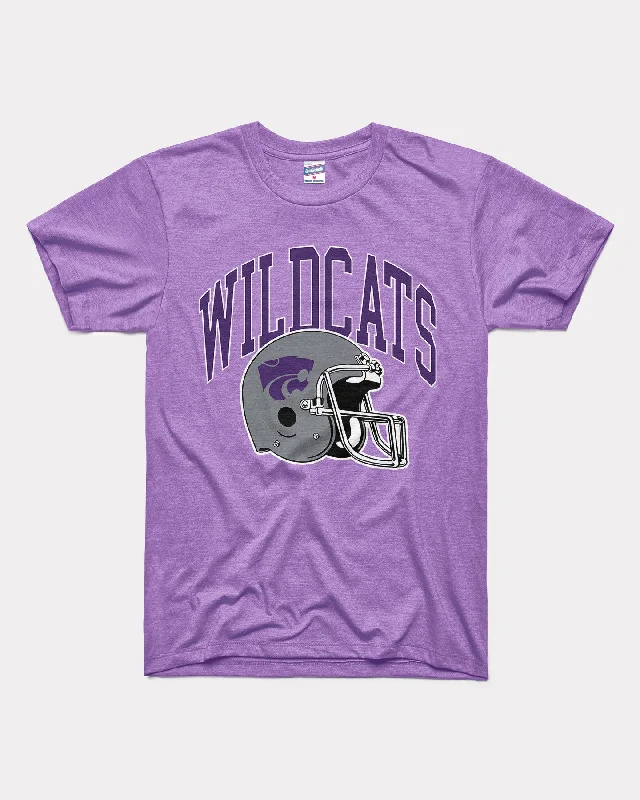 Wildcats Football Helmet KSU Lavender T-Shirt Embroidered Appliqued Beaded