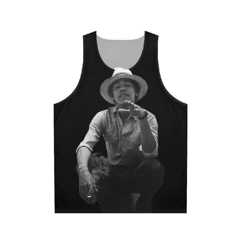 Iconic Young Barack Obama Unisex Tank Top spandex blend tank