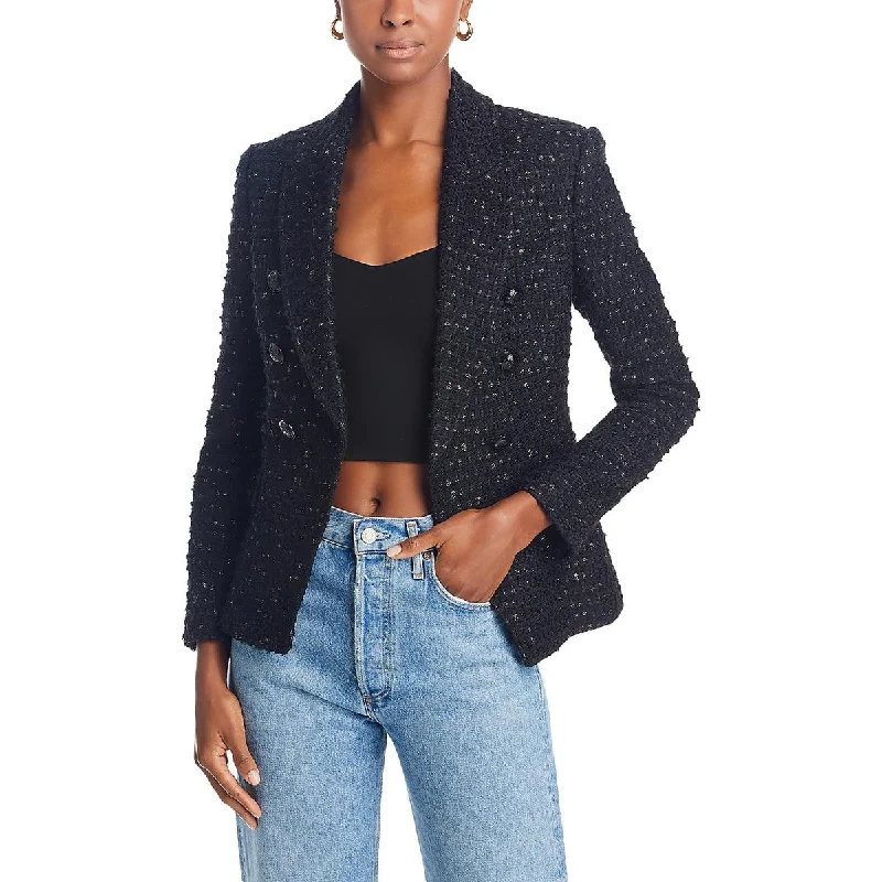 A.L.C. Womens Chelsea Tweed Evening Double-Breasted Blazer Women's High-End Blazer