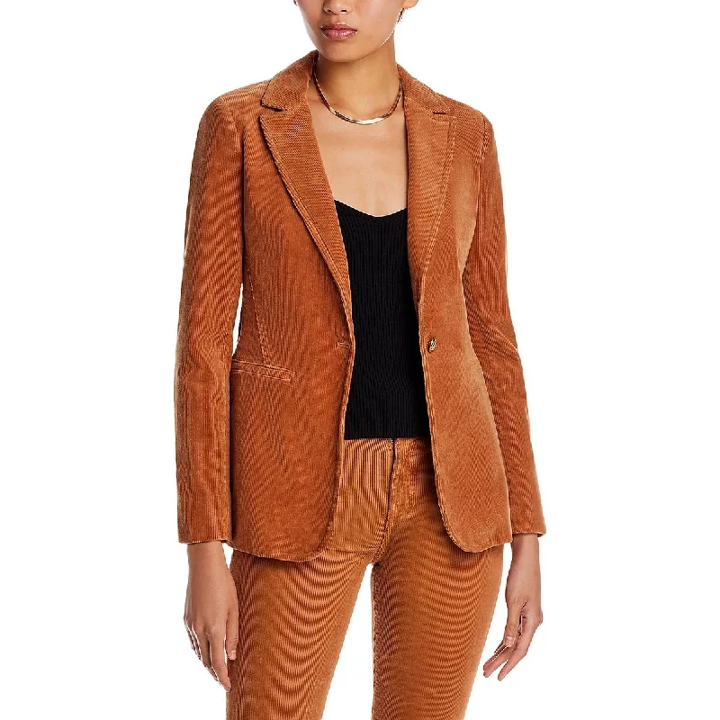 Alice and Olivia Womens Macey Corduroy Business One-Button Blazer Women's High-End Blazer