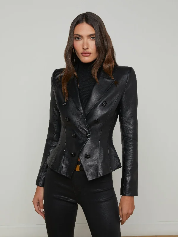 Bethany Leather Tapered Blazer Women's Handmade Blazer