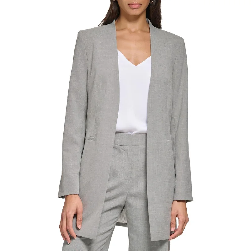 Calvin Klein Womens Collarless Business Open-Front Blazer Women's Pencil Blazer