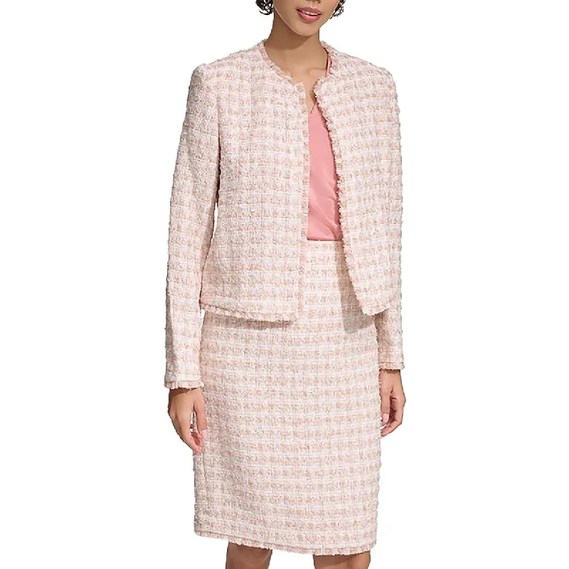 Calvin Klein Womens Tweed Ofiice Open-Front Blazer Women's Fashion Blazer