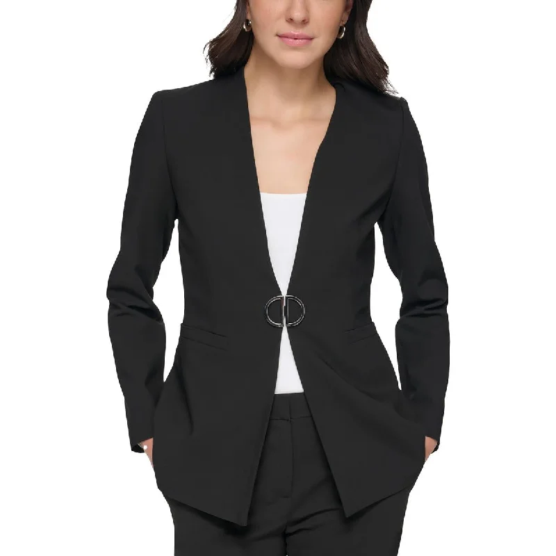 DKNY Womens Petites Suit Separate Work Wear Collarless Blazer Women's Radiation Jacket