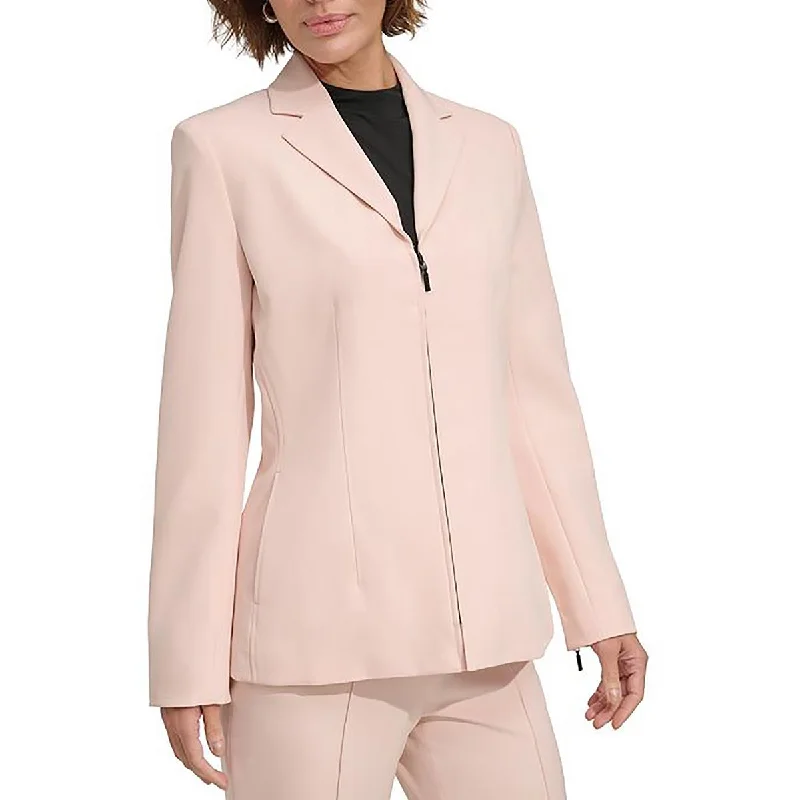 DKNY Womens Solid  Double-Breasted Blazer Women's Trendy Jacket