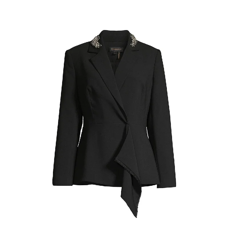 Donna Karan Womens Rhinestone Office One-Button Blazer Women's Classic Blazer