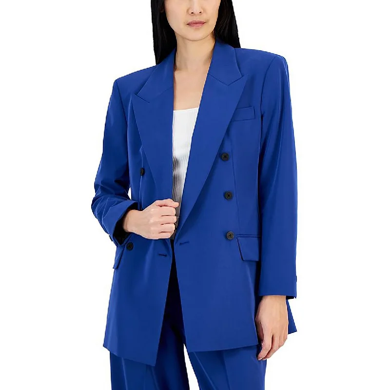 Hugo Womens Long Workwear Double-Breasted Blazer Silk Women's Blazer