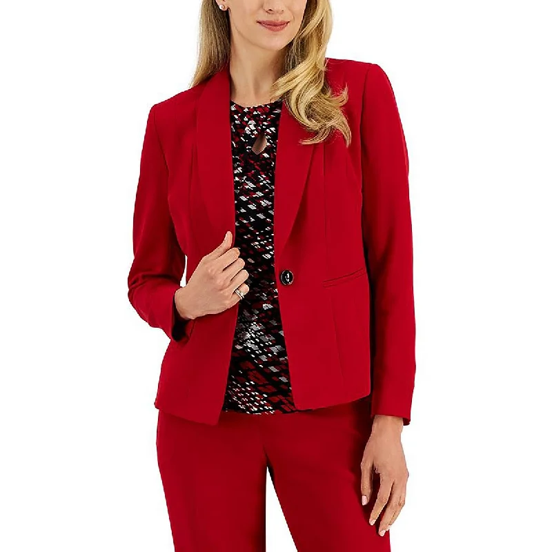 Kasper Womens Petites Crepe Stretch One-Button Blazer Women's Unique Blazer