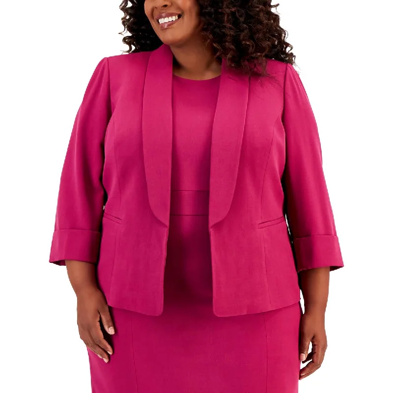 Kasper Womens Plus Suit Separate Business Open-Front Blazer Women's Professional Jacket