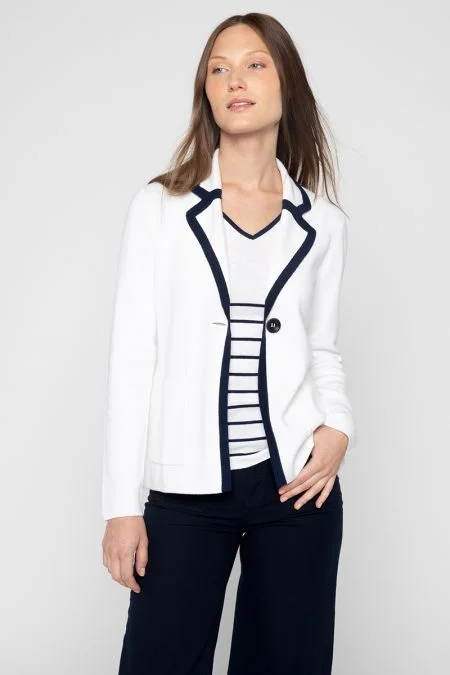 Kinross Cashmere Tipped Blazer Women's Casual Suit