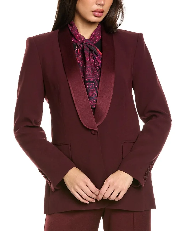 Kobi Halperin Reed Crepe Blazer Women's Leather Blazer