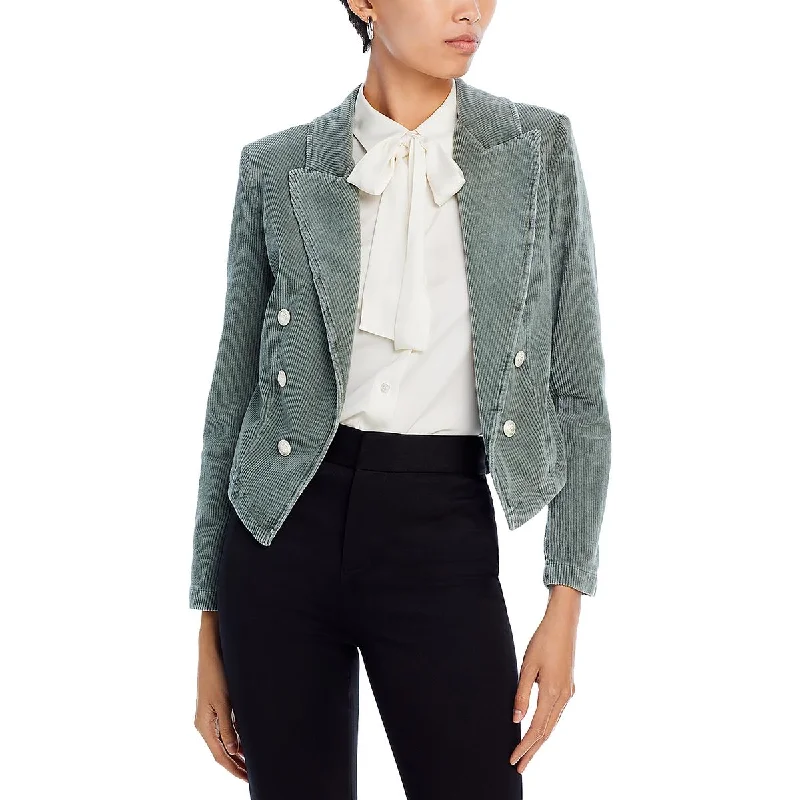 L'Agence Womens Cropped Work Wear Double-Breasted Blazer Women's Unique Blazer