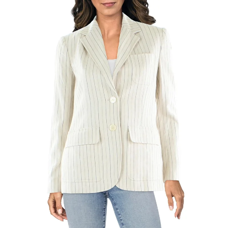 Lauren Ralph Lauren Womens   Linen Work Wear Two-Button Blazer Women's Elegant Jacket