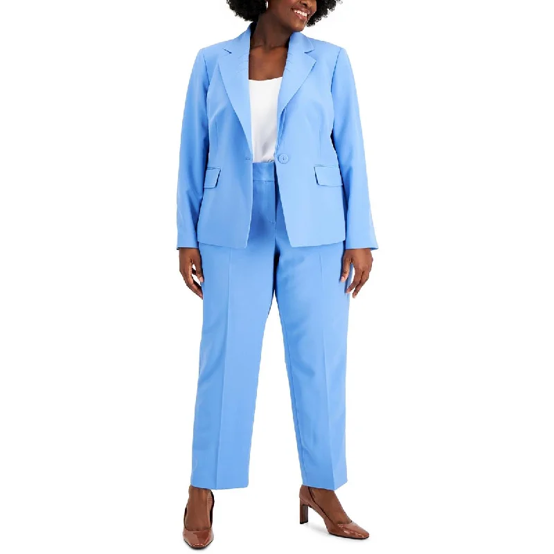 Le Suit Womens Plus Knit Pintuck One-Button Blazer Women's Wedding Blazer