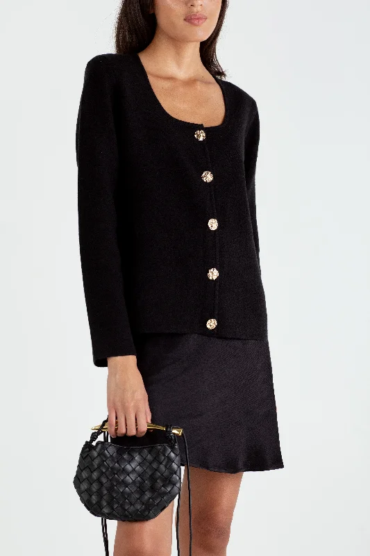 "The Claire" - Blazer Cardigan (Black) Women's Travel Jacket