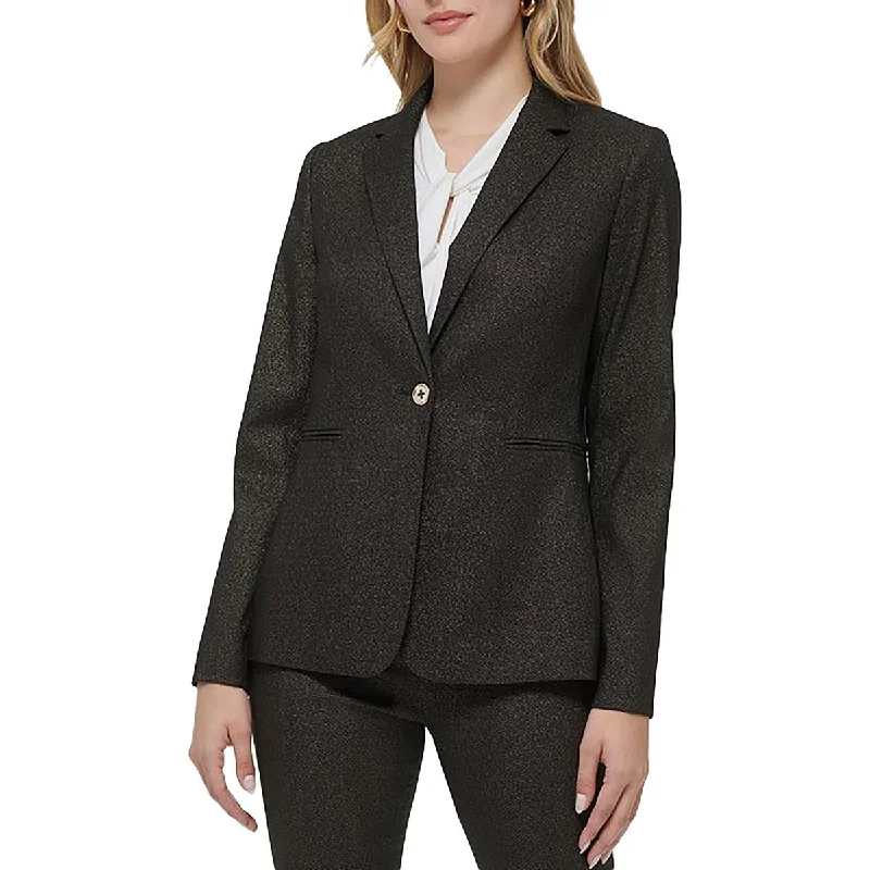 Tommy Hilfiger Womens Glitter Office One-Button Blazer Women's Elegant Suit