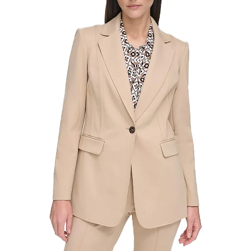 Tommy Hilfiger Womens Notch Collar Suit Separate One-Button Blazer Linen Women's Suit