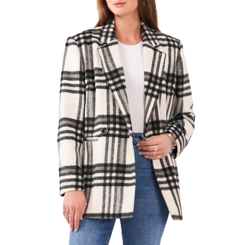 Vince Camuto Womens Plaid Notch Collar Double-Breasted Blazer Women's Handmade Blazer