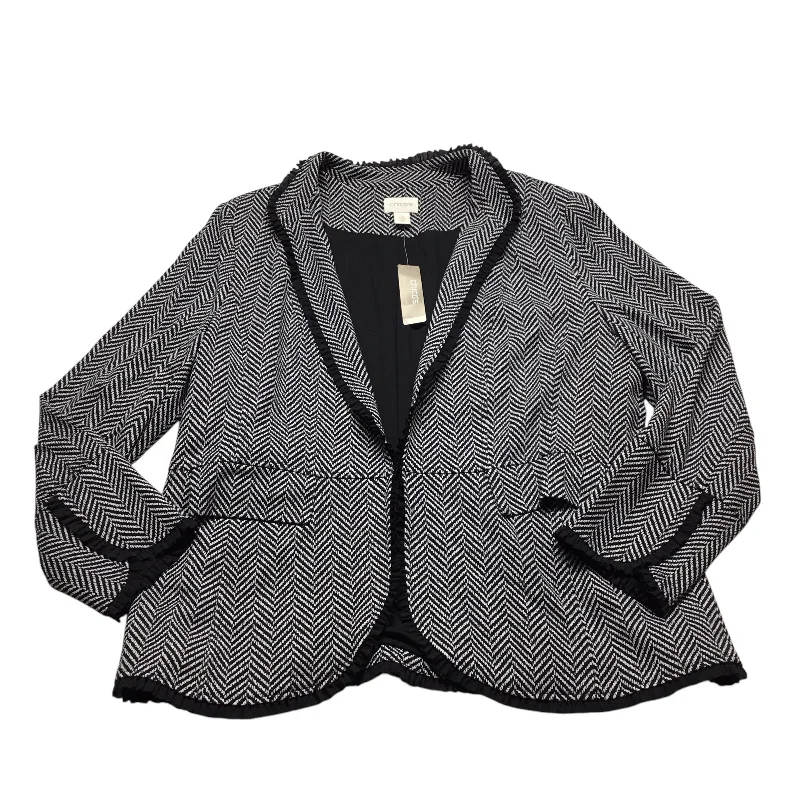 Blazer By Chicos In Black & White, Size: Xl Women's Advanced Suit