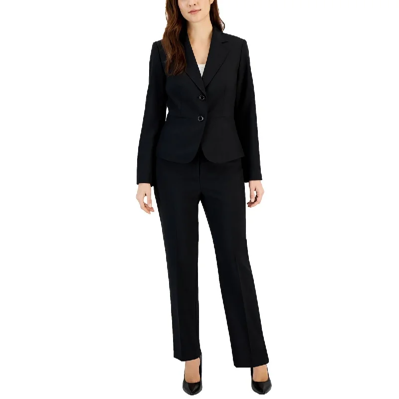 Le Suit Womens Petites Woven Solid Two-Button Blazer Milan Custom Blazer