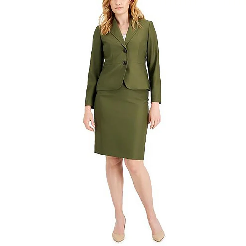 Le Suit Womens Textured Long Sleeves One-Button Blazer Plus Size Women's Coat