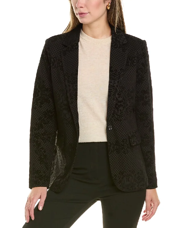 Nanette Nanette Lepore Velvet Damask Blazer Women's Elegant Jacket