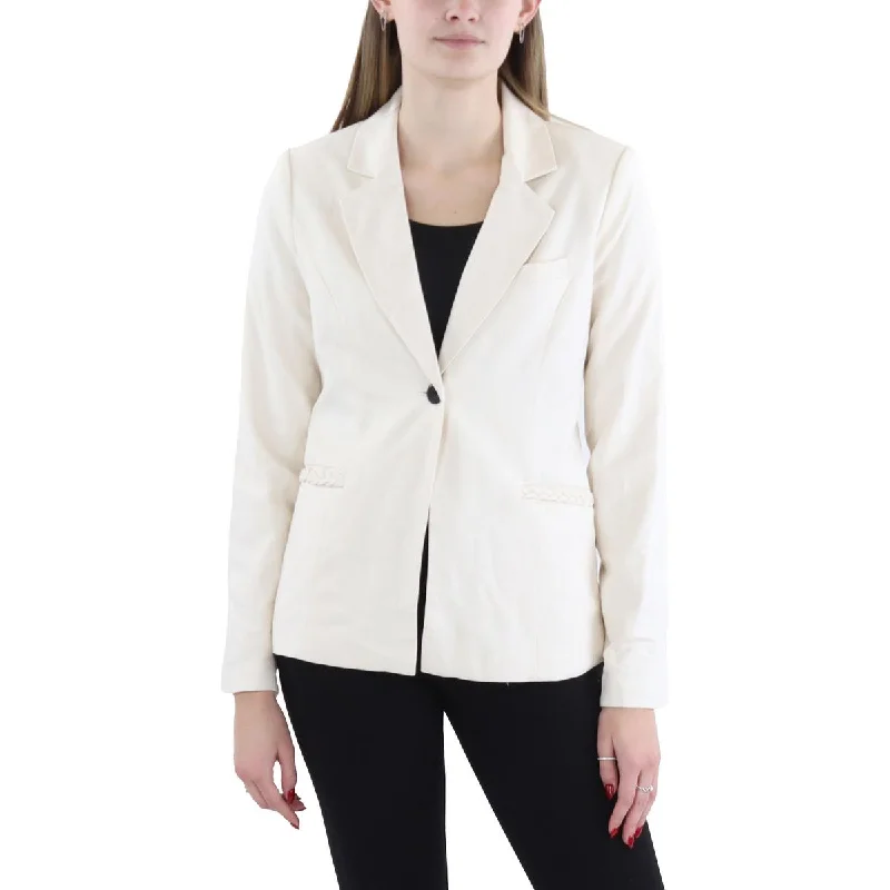 T Tahari Womens Braided Trm Workwear One-Button Blazer Women's Casual Suit