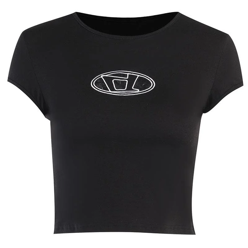 Embroidery contrast cap sleeve crewneck crop top Jersey Fabric Tulle Fabric Batik Fabric Embroidery contrast cap sleeve crewneck crop top Jersey Fabric Tulle Fabric Batik Fabric