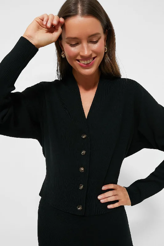 Black Knit Beverly Cardigan Stylish Fashionable Trendy