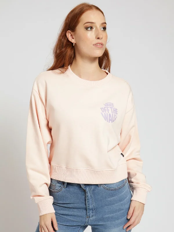 Circle Crew Crop Top - Rose Faux Fur Fabric Real Fur Fabric Shearling Fabric