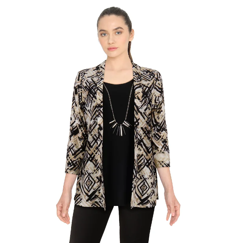 Classic Editions Women's Cardigan with Necklace Oversized Loose Flowy