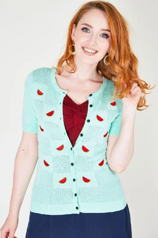 Elaina Watermelon Cardigan Thin Thick Dense