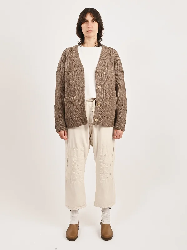 Undyed Bark Everyday Cardigan Anti-Pilling Anti-Shrink Durable