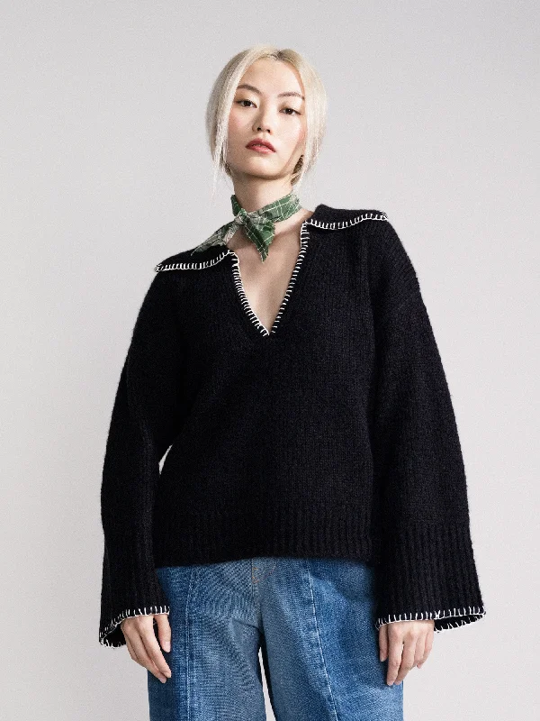 Gstaad Big Collar Pullover Cowl Neck Pullover