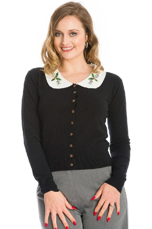 Happy Holly Cardigan Embroidered Appliqued Beaded