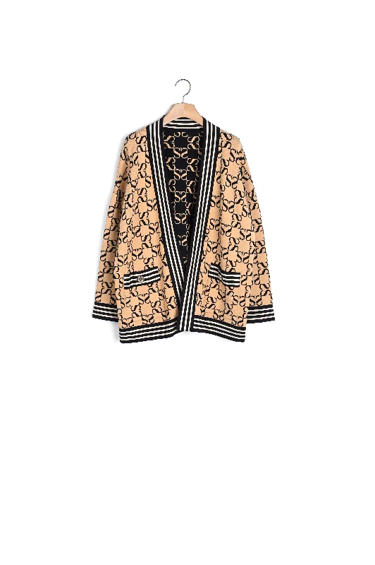 Cardigan oversize réversible Patchwork Embroidered Appliqued