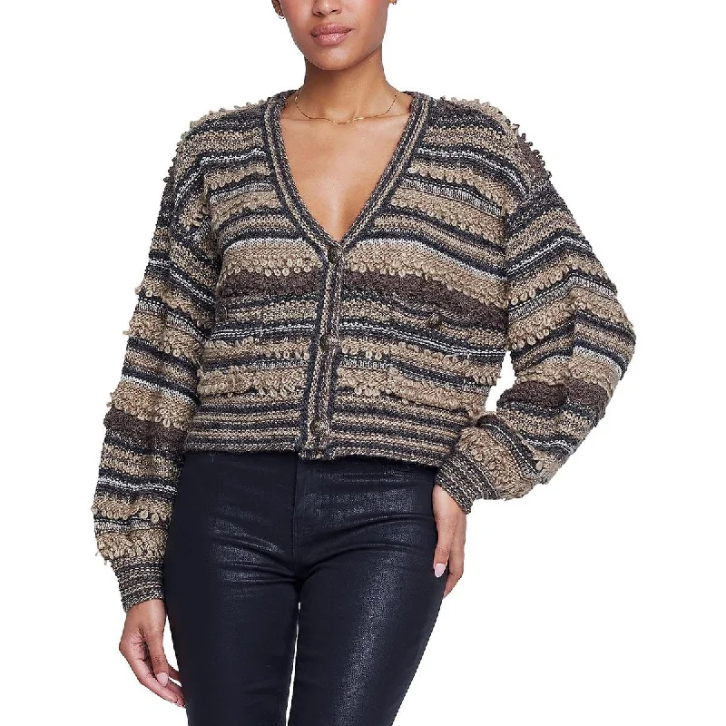 L'Agence Womens Harriet Metallic Striped Cardigan Sweater Casual Formal Business