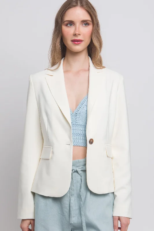 Single Button Closures Vertigo Blazer Women's High-End Blazer