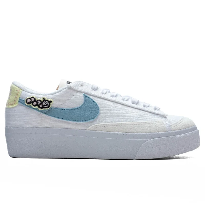 Women's Blazer Low Platform Next Nature - White/Boarder Blue/Pink Oxford Fashion Women's Blazer