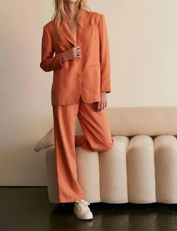 Oversized Blazer In Orange Women's Vintage Suit