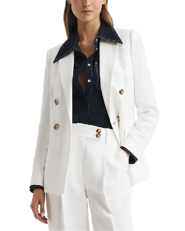 Reiss Hollie Linen-Blend Blazer Women's High-End Blazer