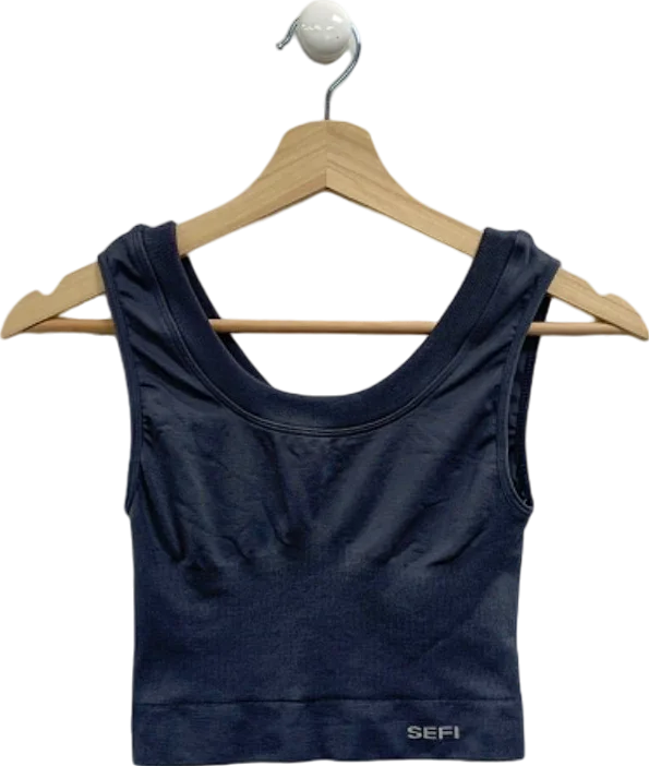Sefi Grey Crop Top UK XS Modern Contemporary Chic