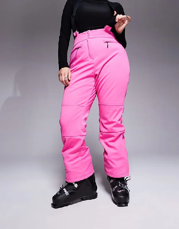 Plus Ski soft shell water repellent kick flare ski trousers in pink Trousers practical durable Plus Ski soft shell water repellent kick flare ski trousers in pink Trousers practical durable
