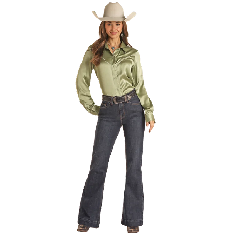 BW5HD02397 Rock & Roll Denim Women's High Rise Trouser Jean Trousers Seasonal Trendy BW5HD02397 Rock & Roll Denim Women's High Rise Trouser Jean Trousers Seasonal Trendy