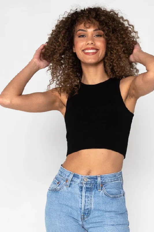 C’est Moi High Neck Crop Top Polka Dot Checkered Tartan