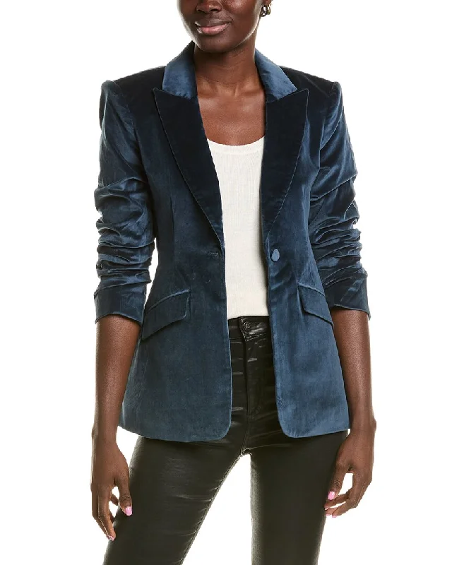 Cinq à Sept Chenille Velvet Scrunched Cheyenne Blazer Women's Elegant Blazer