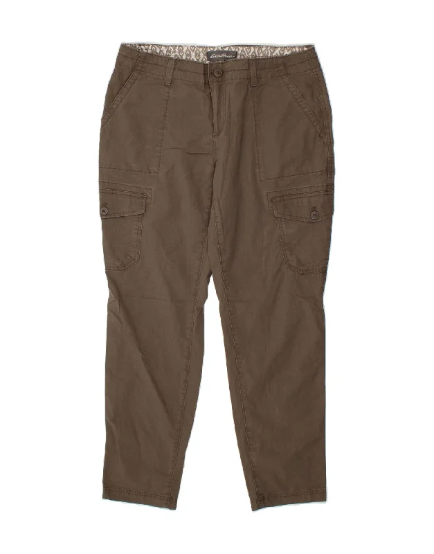 EDDIE BAUER Womens Slim Casual Trousers US 12 Large W34 L29 Brown Trousers Recommended Stylist EDDIE BAUER Womens Slim Casual Trousers US 12 Large W34 L29 Brown Trousers Recommended Stylist