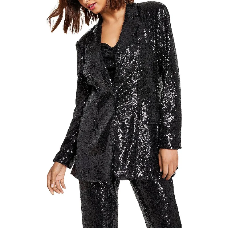 Juniors Womens Embellished Pocket One-Button Blazer Women's Custom Suit